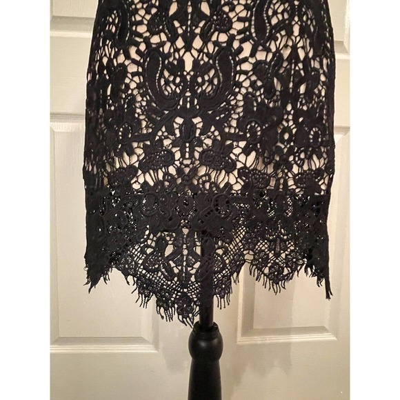 Few Moda Black Crochet Dress Womens Size Small Wedding Prom sleeveless mini - Picture 6 of 6